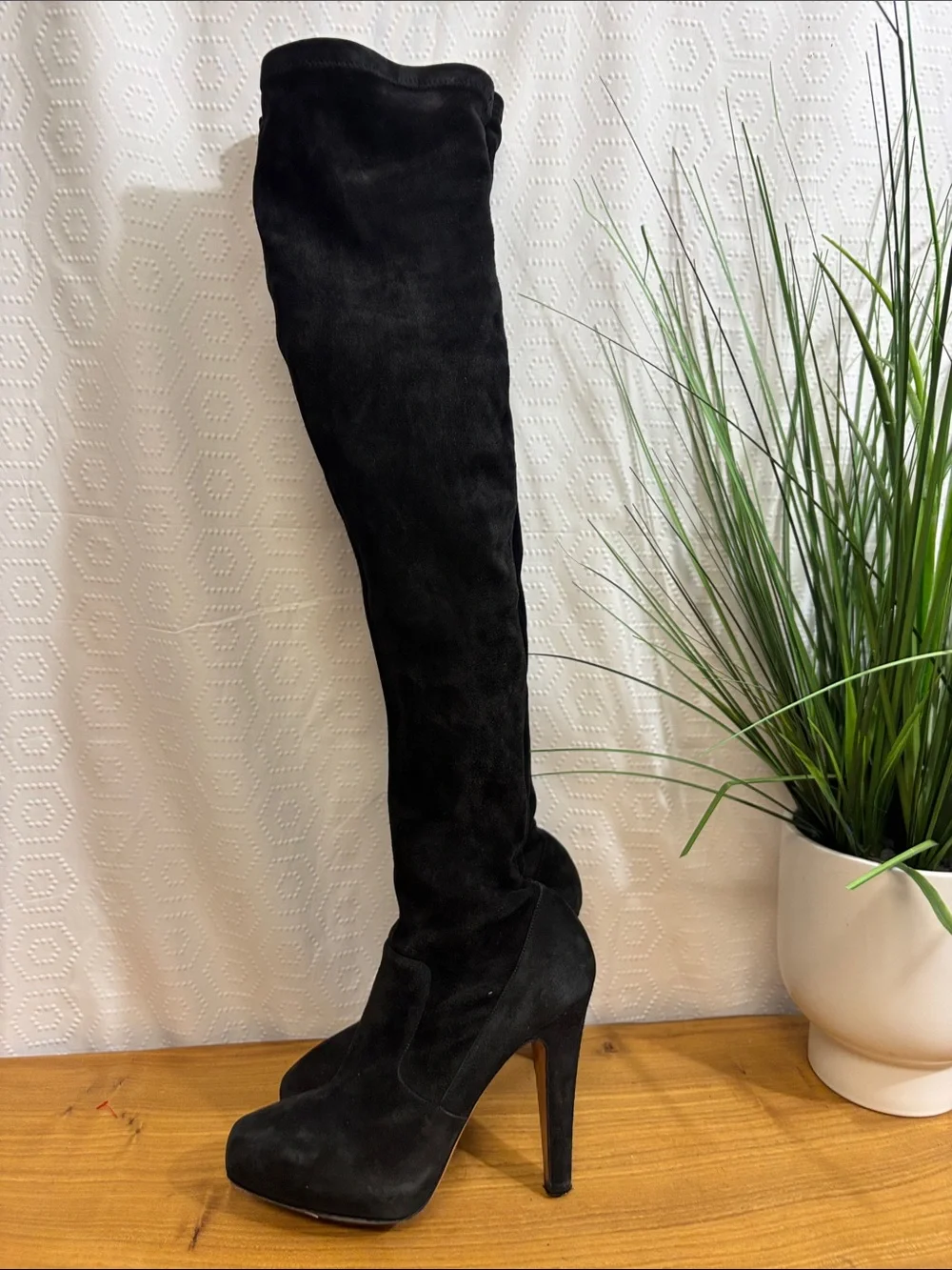 Karen millen over the knee suede stretch boot 38